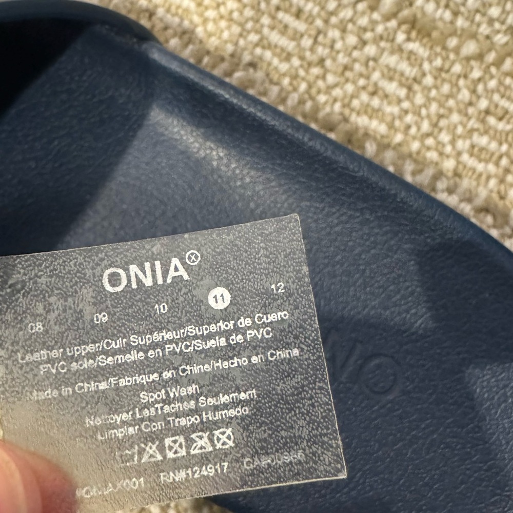 Onia Men's Deep Blue Slide Sandals - Picture 6 of 6